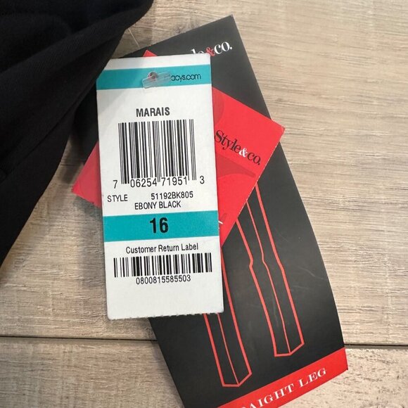 STYLE AND COMPANY WOMENS MARAIS SIZE 16 DRESS PANTS NEW STRAIGHT LEG - Picture 4 of 10